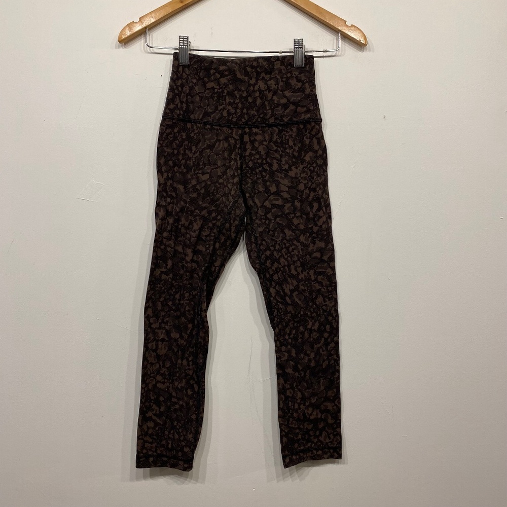 Lululemon Align Crop 21" Inseam Leggings Brown Camo Size 2